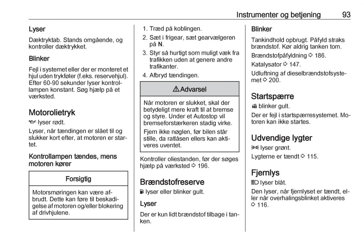 Opel Astra K V 5 Bilens instruktionsbog / page 95