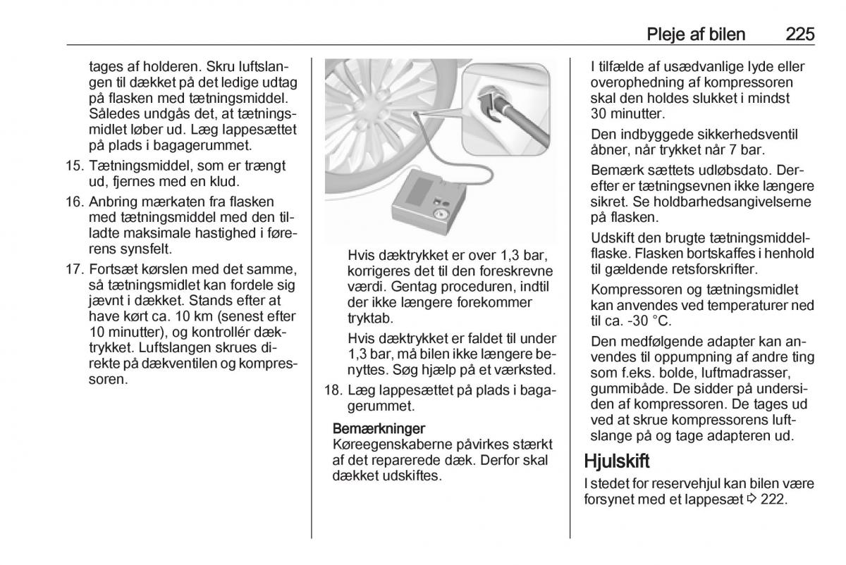 Opel Astra K V 5 Bilens instruktionsbog / page 227