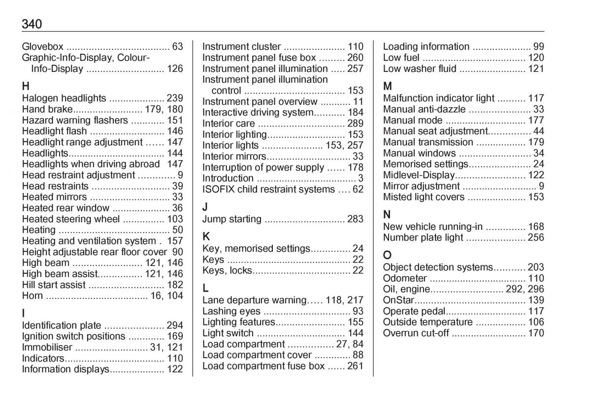 Opel Astra K V 5 owners manual / page 342