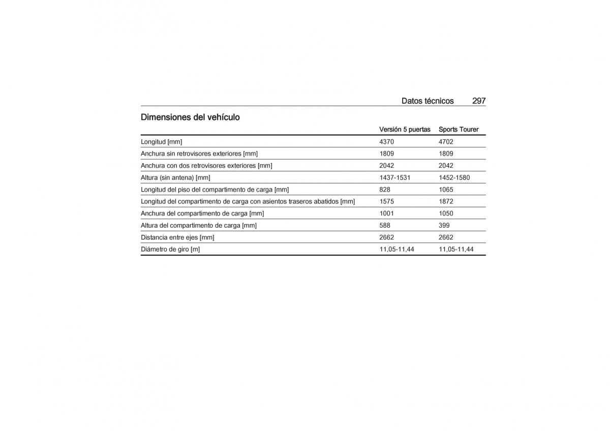 Opel Astra K V 5 manual del propietario / page 299