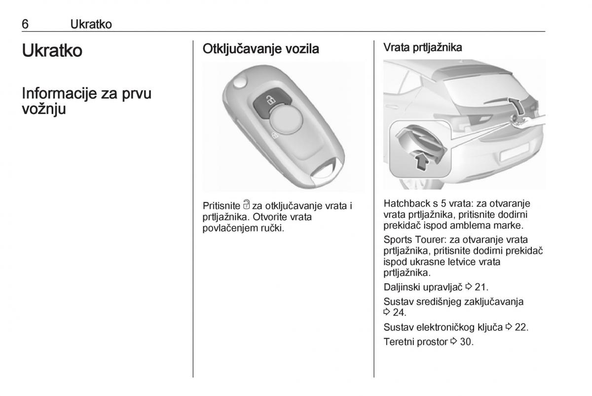 Opel Astra K V 5 vlasnicko uputstvo / page 8