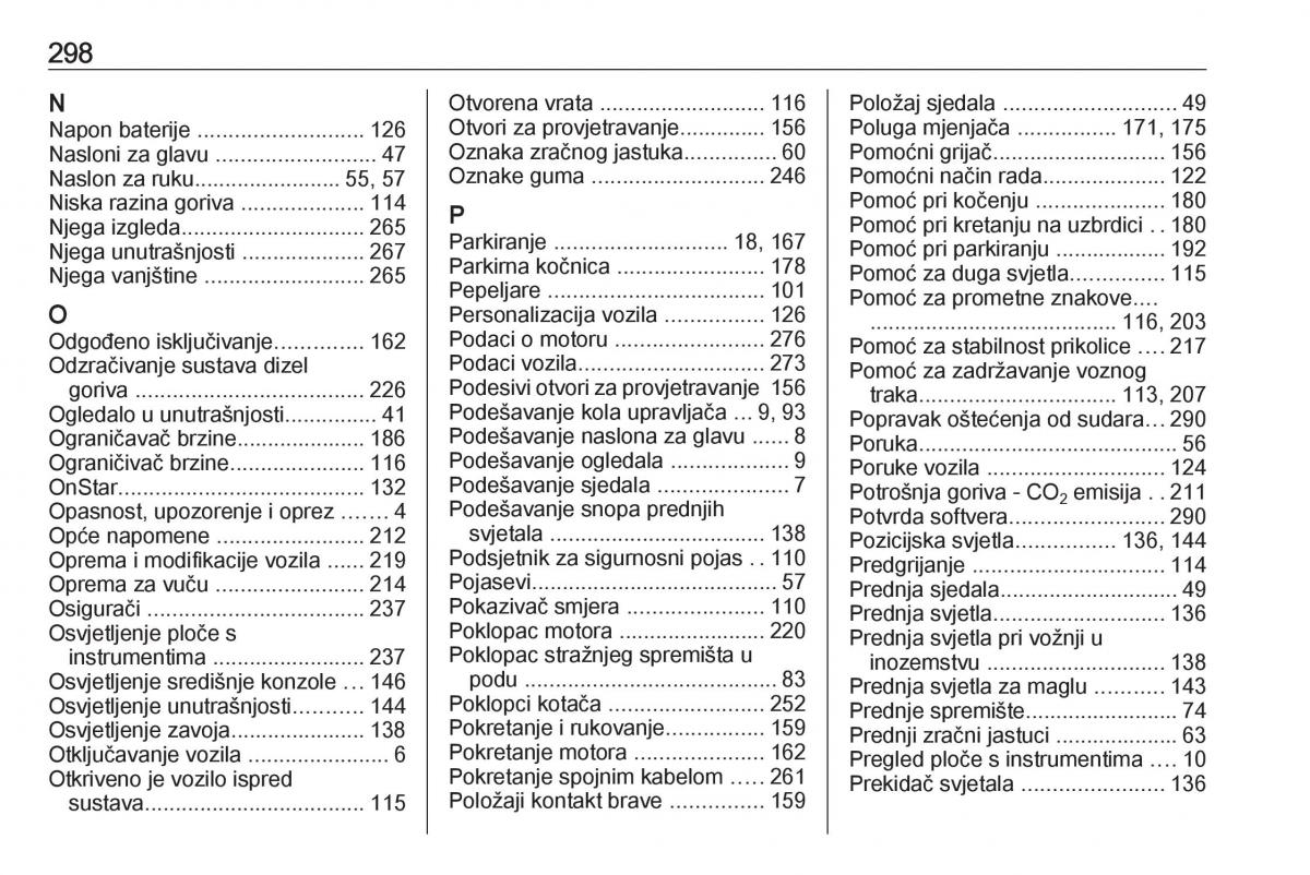 Opel Astra K V 5 vlasnicko uputstvo / page 300