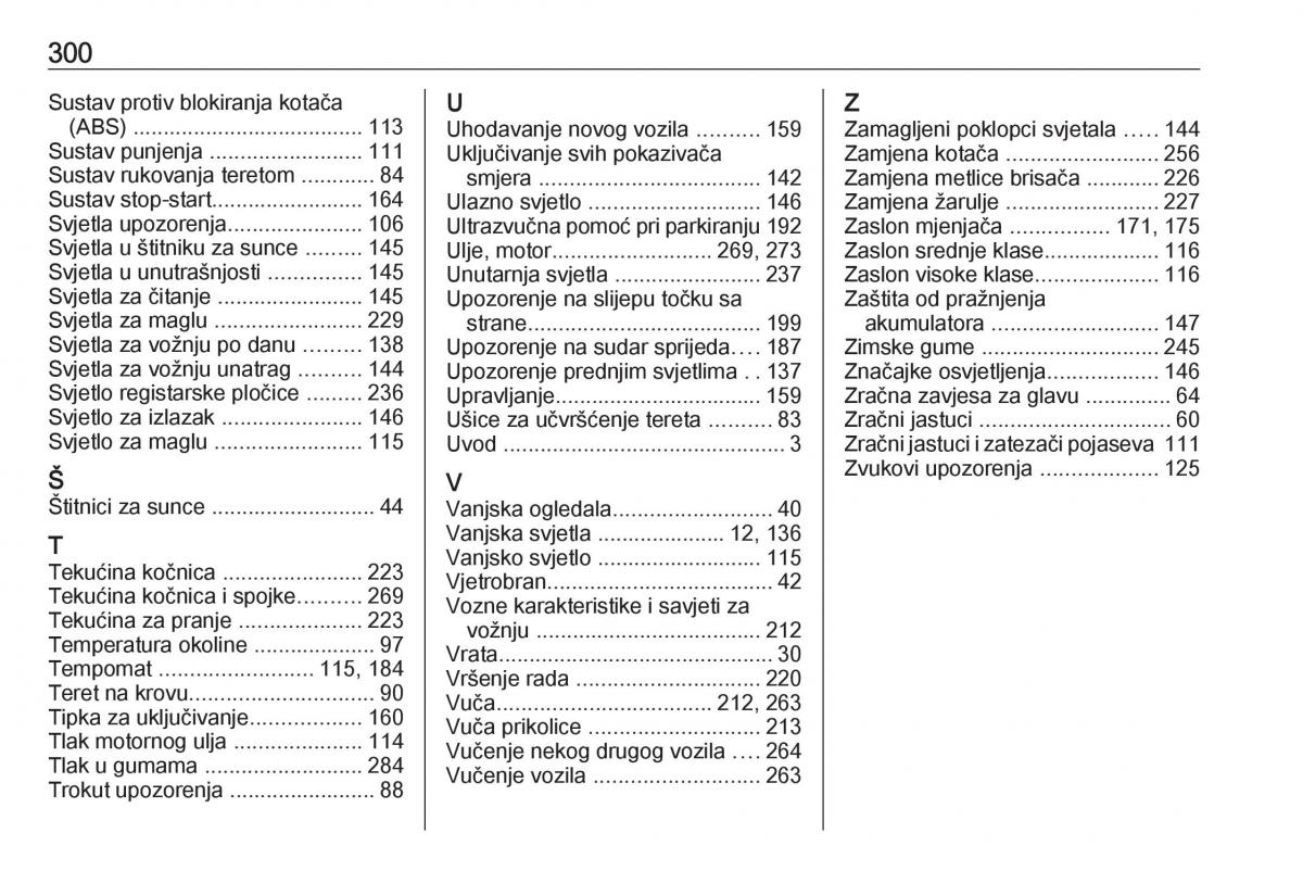 Opel Astra K V 5 vlasnicko uputstvo / page 302