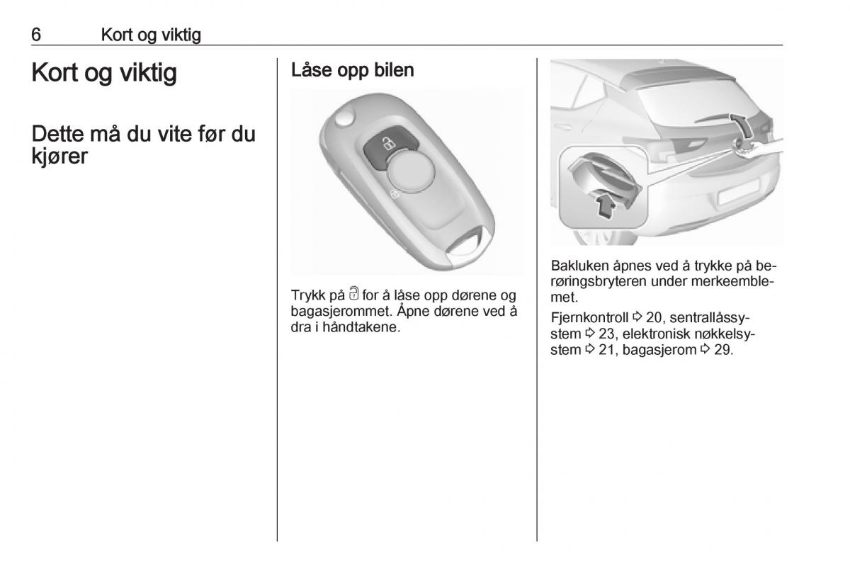 Opel Astra K V 5 bruksanvisningen / page 8