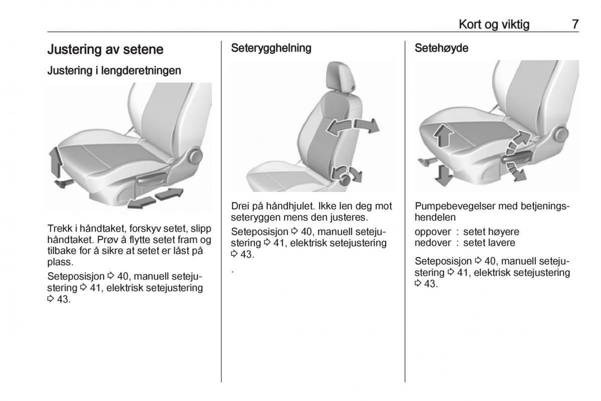 Opel Astra K V 5 bruksanvisningen / page 9