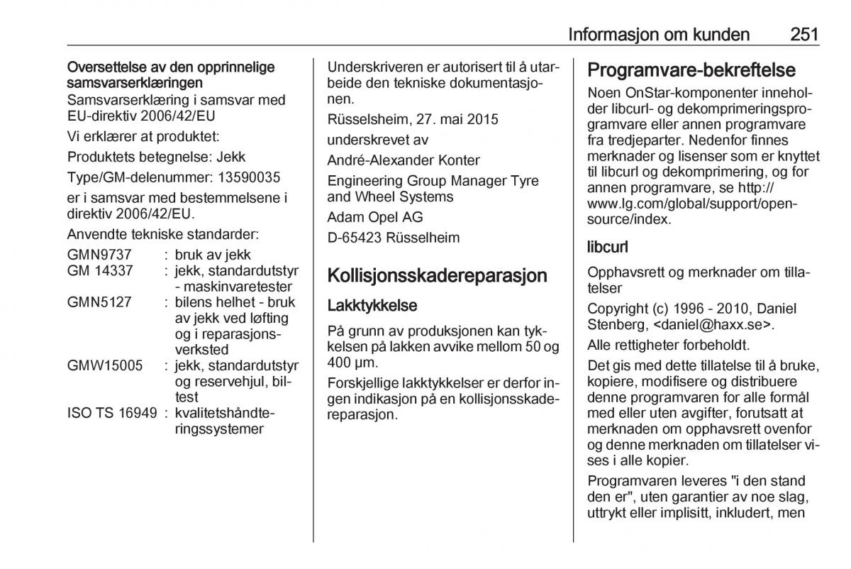 Opel Astra K V 5 bruksanvisningen / page 253