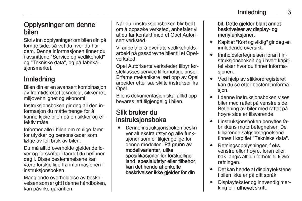 Opel Astra K V 5 bruksanvisningen / page 5
