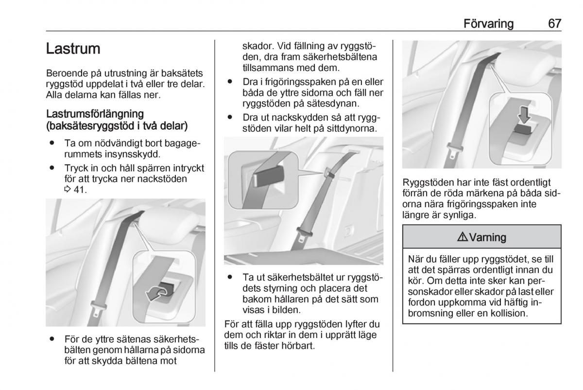 Opel Astra K V 5 instruktionsbok / page 69
