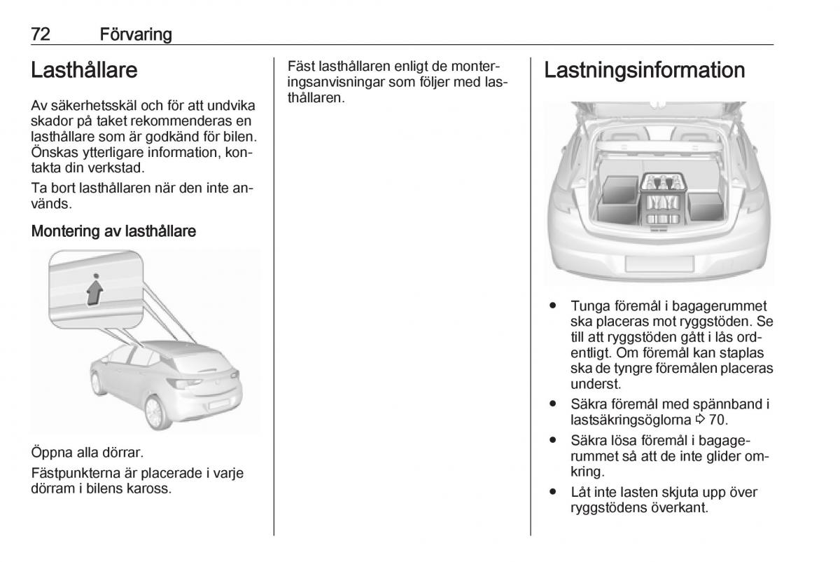 Opel Astra K V 5 instruktionsbok / page 74