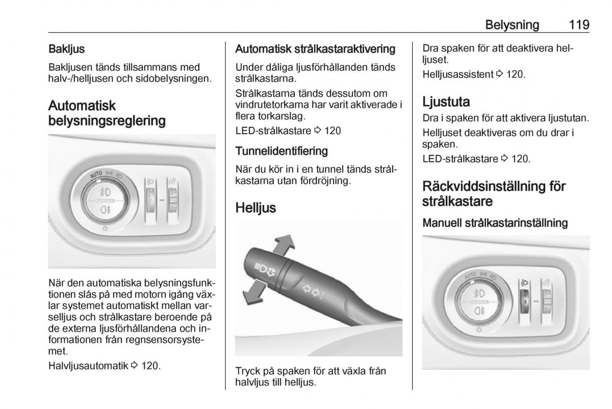 Opel Astra K V 5 instruktionsbok / page 121