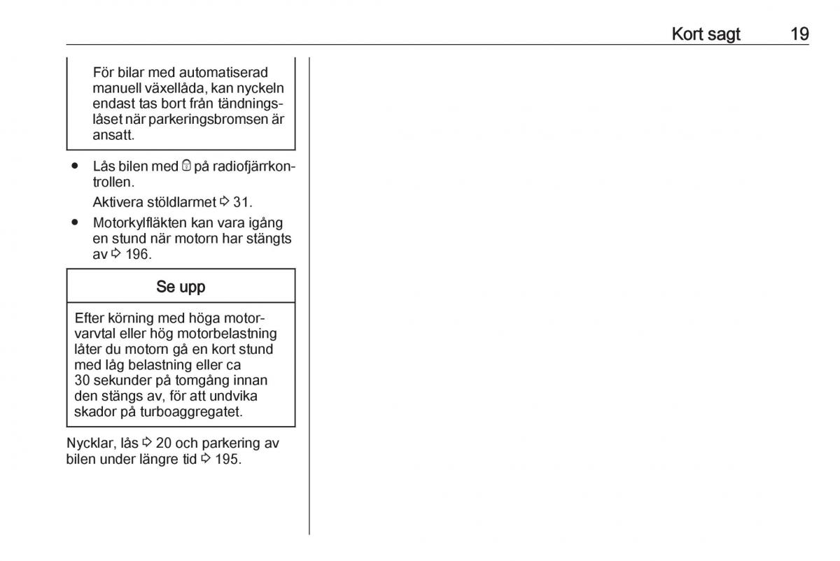 Opel Astra K V 5 instruktionsbok / page 21