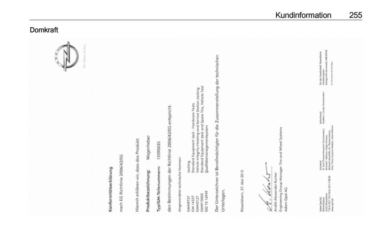 Opel Astra K V 5 instruktionsbok / page 257