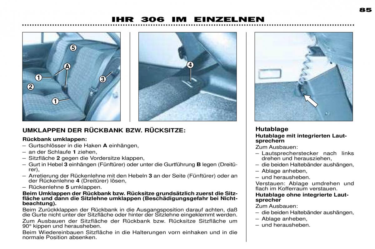 manual Peugeot 306 Peugeot 306 Break PH3 Handbuch / page 64