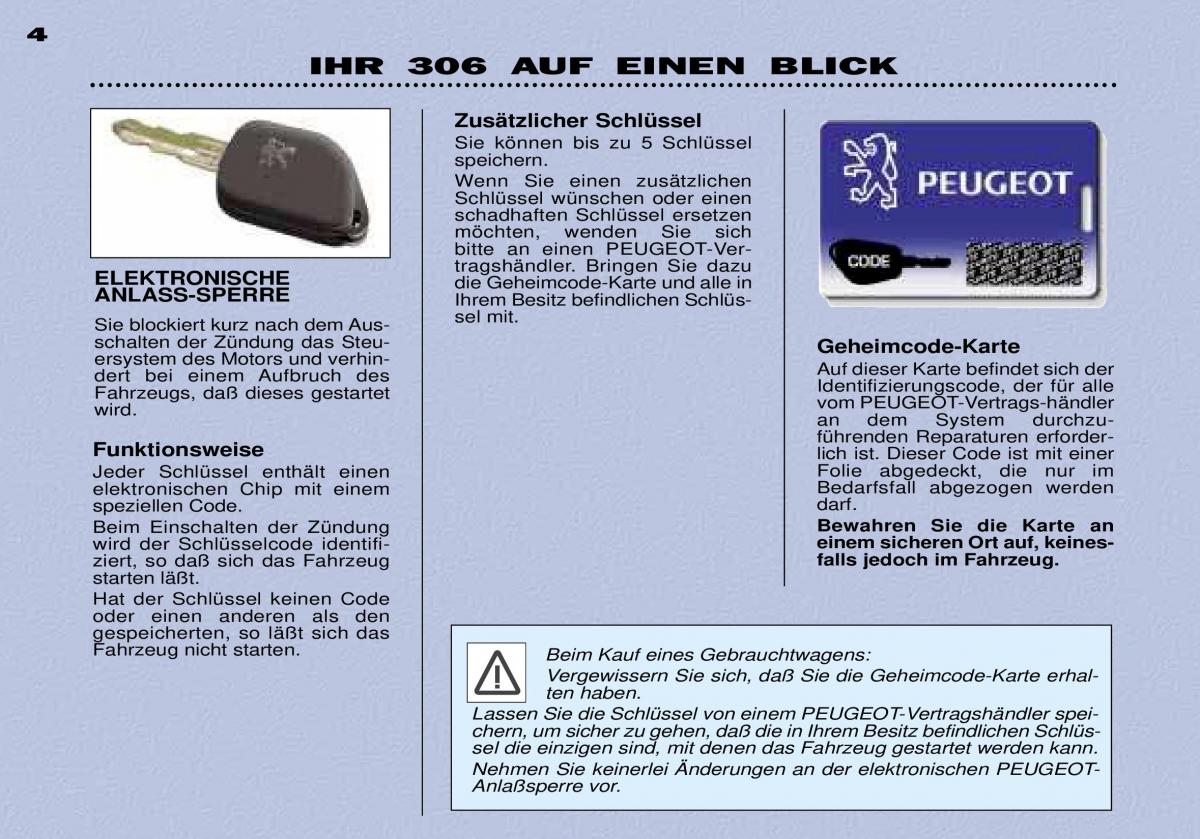 Peugeot 306 Break PH3 Handbuch / page 5