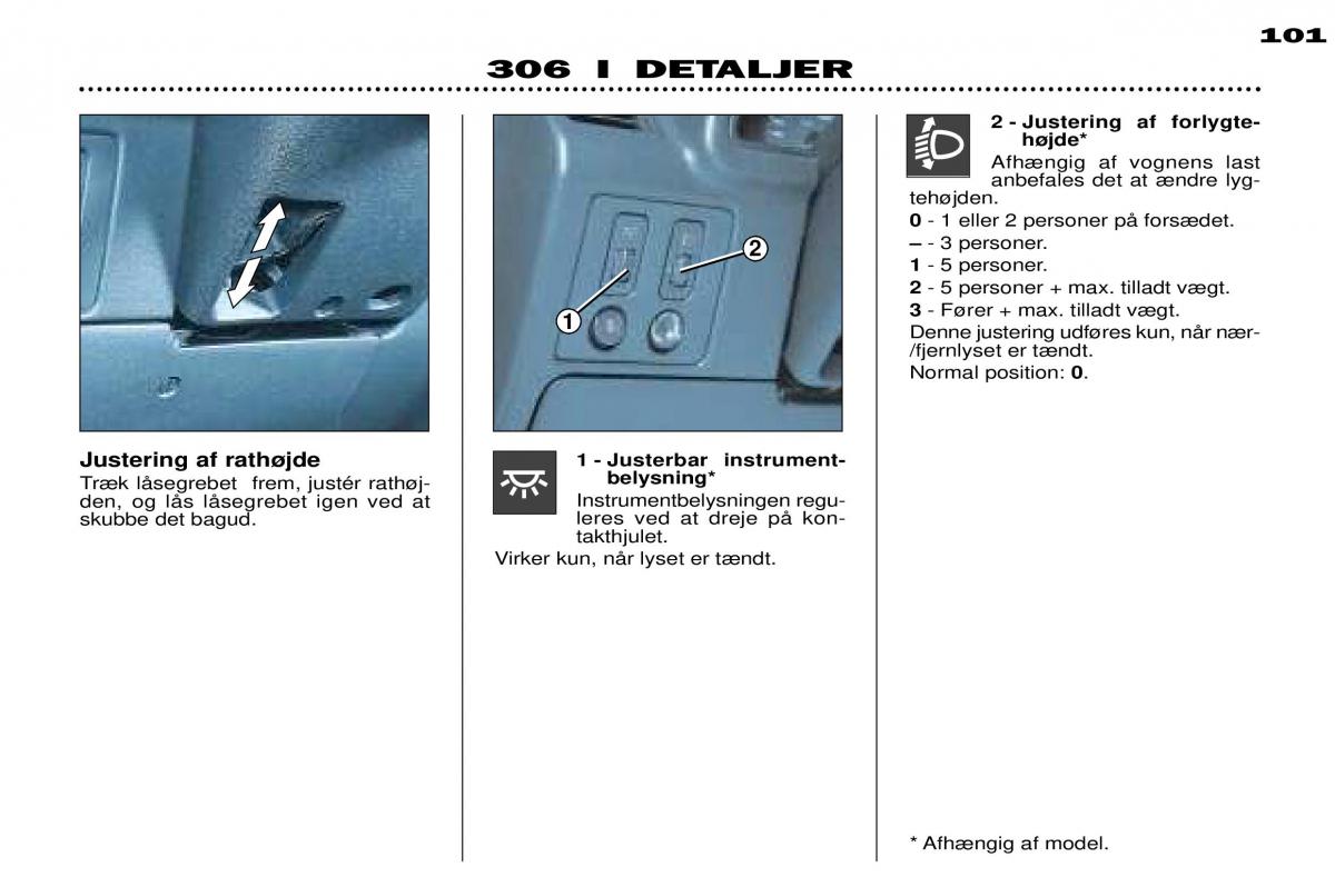 Peugeot 306 Break PH3 Bilens instruktionsbog / page 31