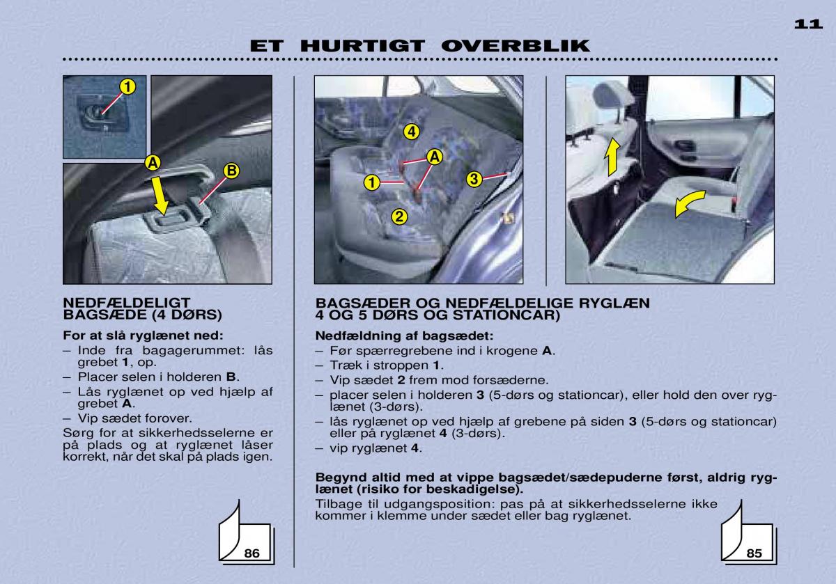 Peugeot 306 Break PH3 Bilens instruktionsbog / page 8