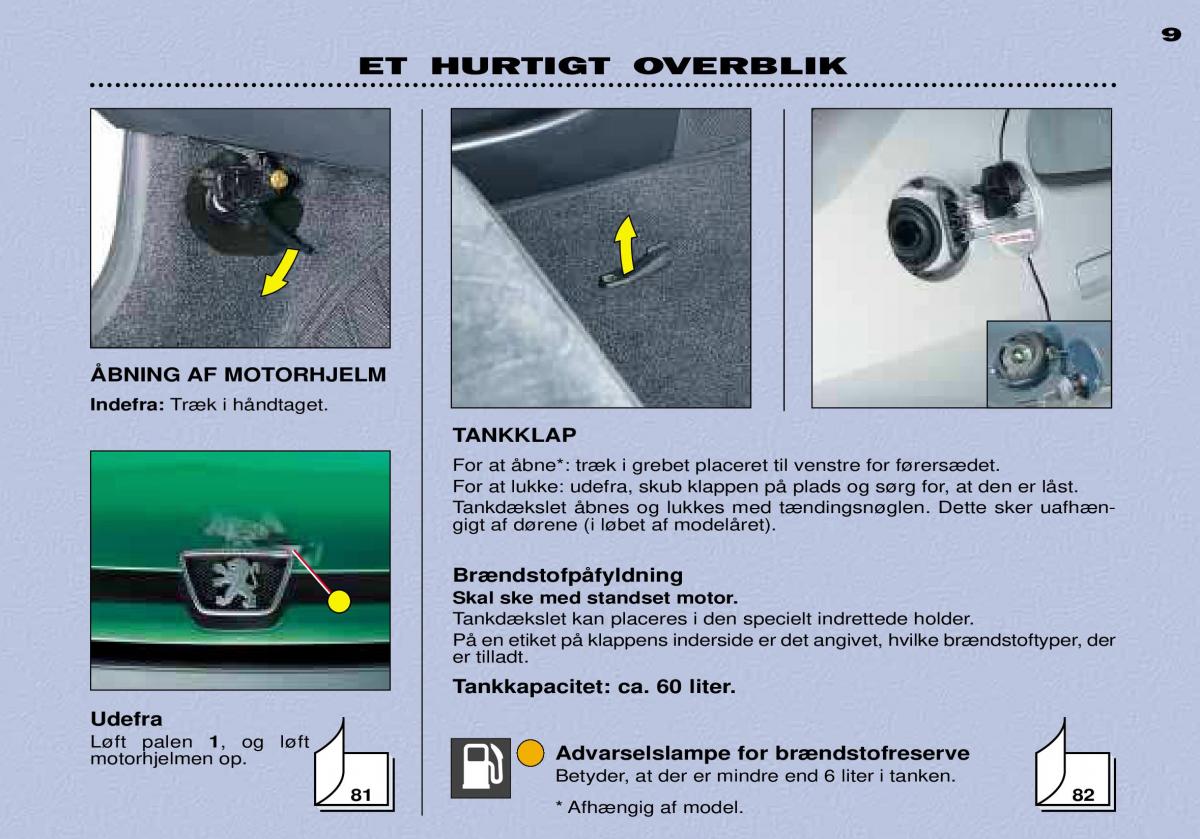 Peugeot 306 Break PH3 Bilens instruktionsbog / page 10