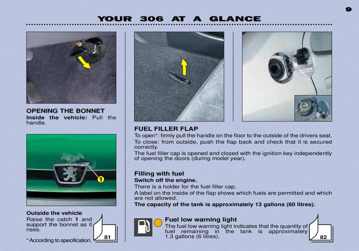Peugeot 306 Break PH3 owners manual / page 10