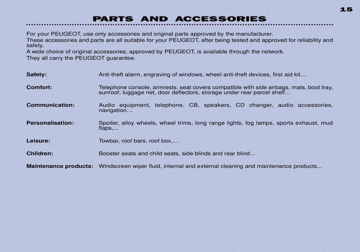 Peugeot 306 Break PH3 owners manual / page 121
