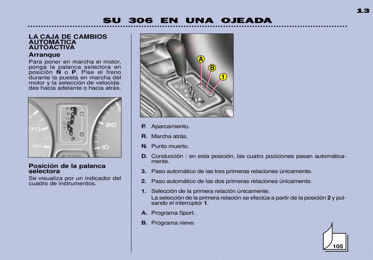 Peugeot 306 Break PH3 manual del propietario / page 11