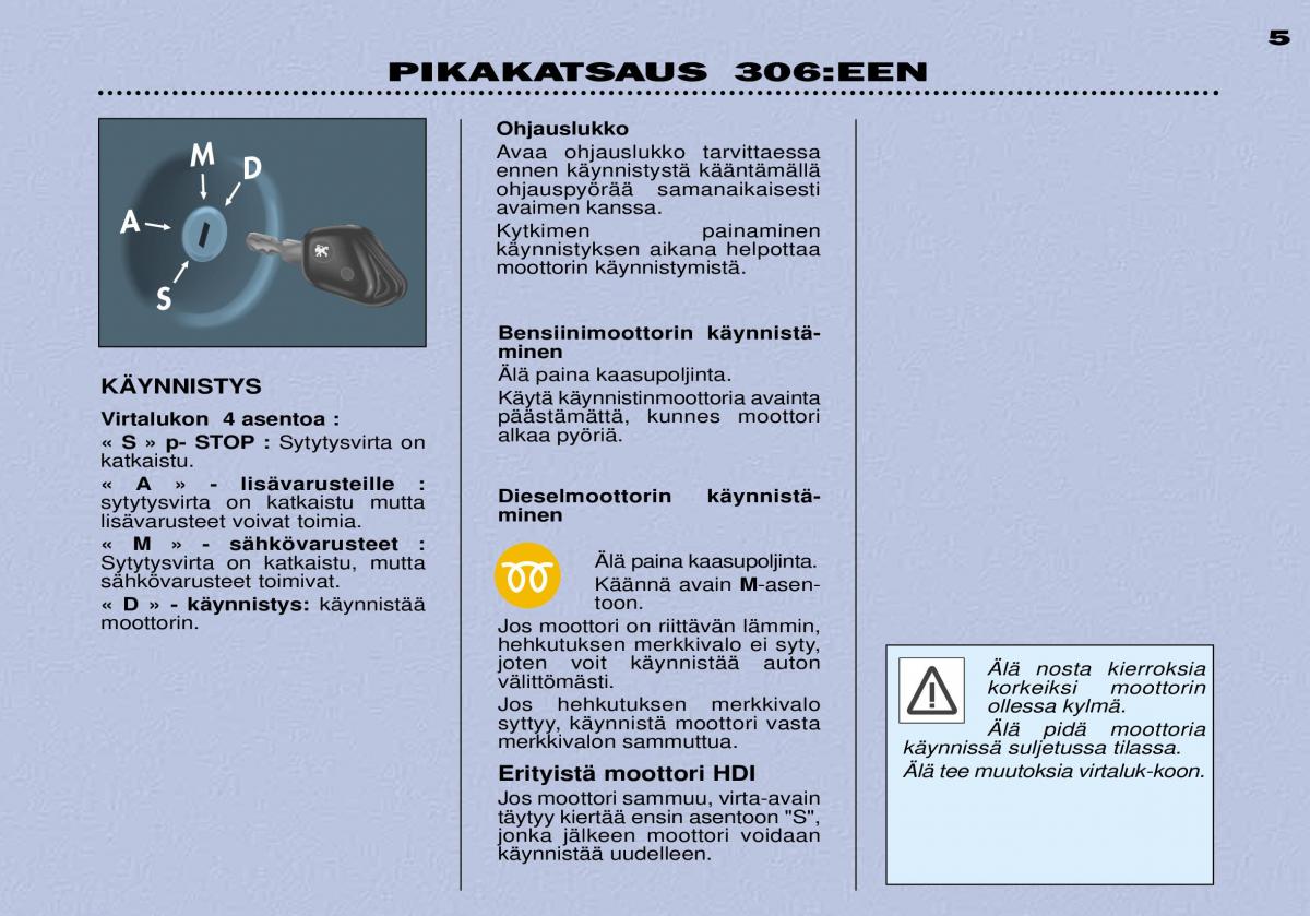 Peugeot 306 Break PH3 omistajan kasikirja / page 4