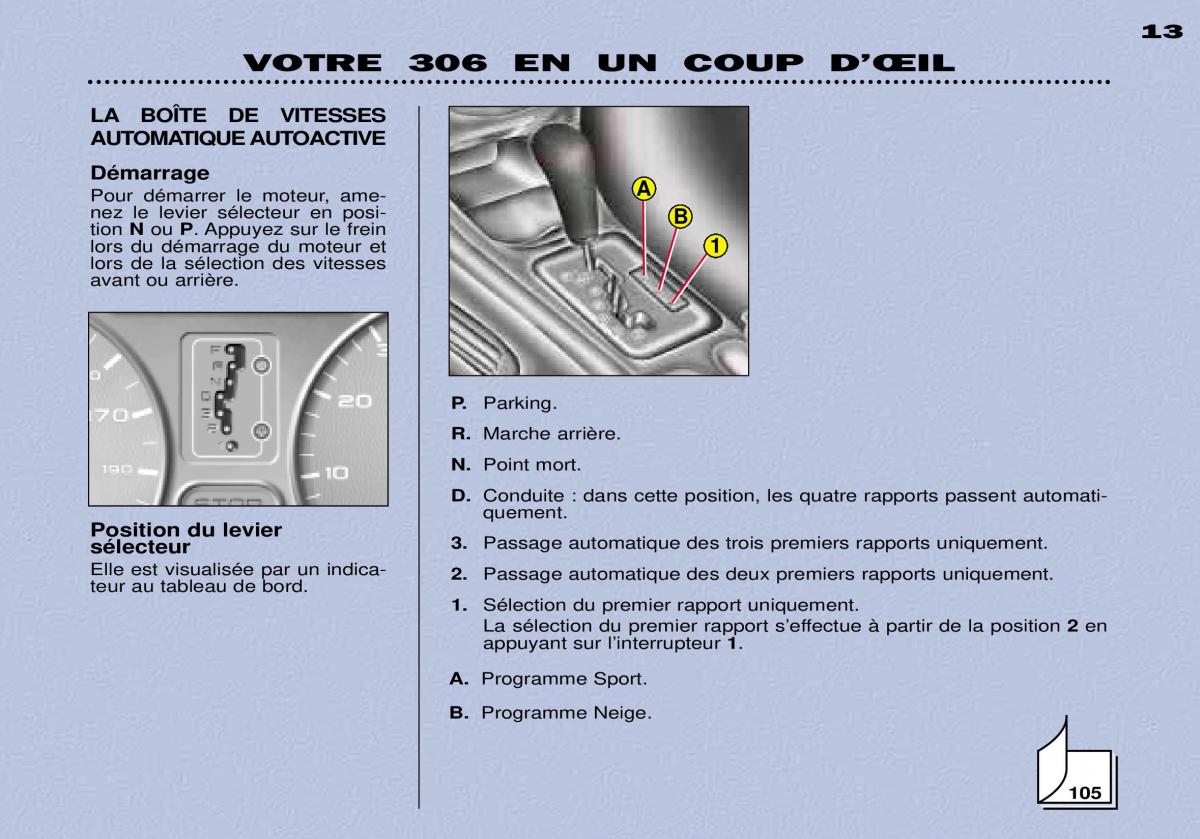 Peugeot 306 Break PH3 manuel du proprietaire / page 9