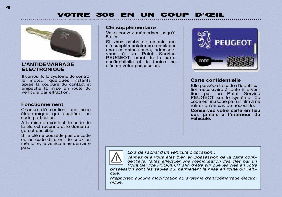 Peugeot 306 Break PH3 manuel du proprietaire / page 113