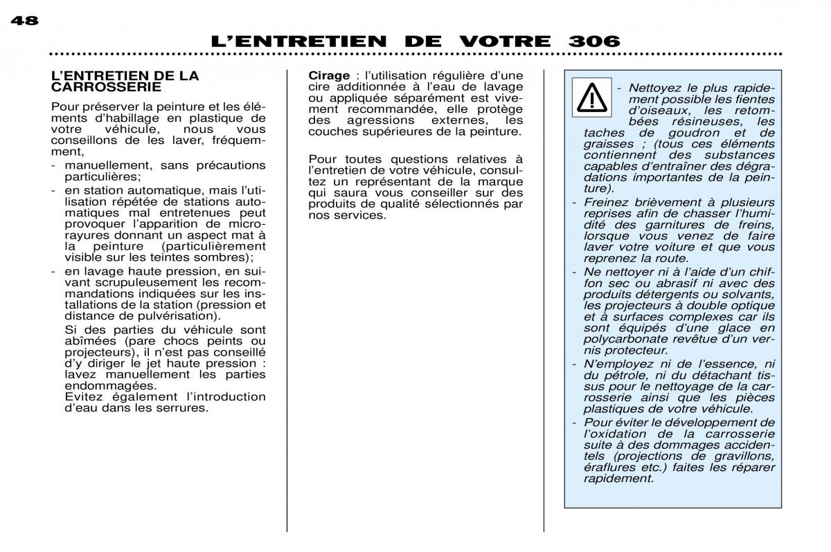 Peugeot 306 Break PH3 manuel du proprietaire / page 115