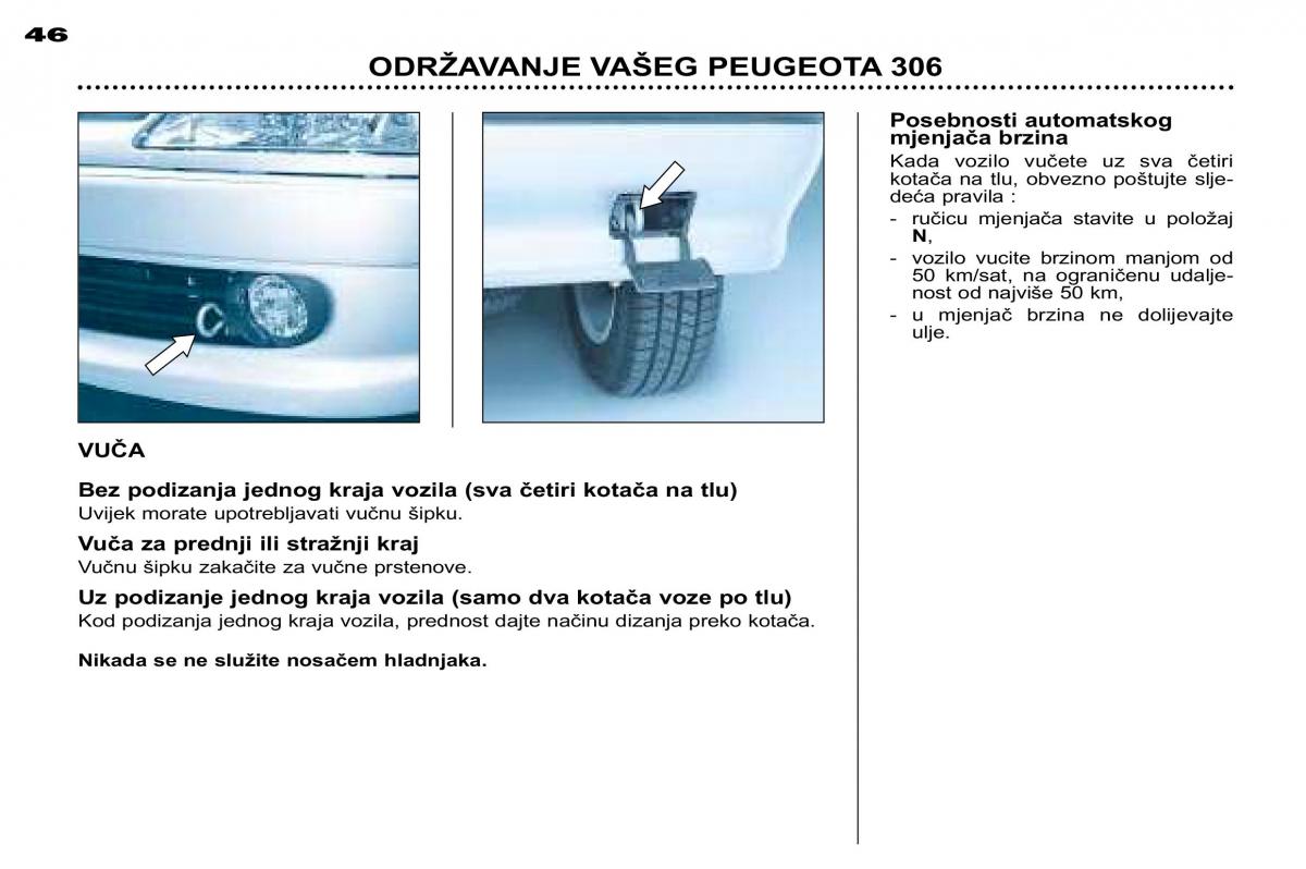 Peugeot 306 Break PH3 vlasnicko uputstvo / page 114