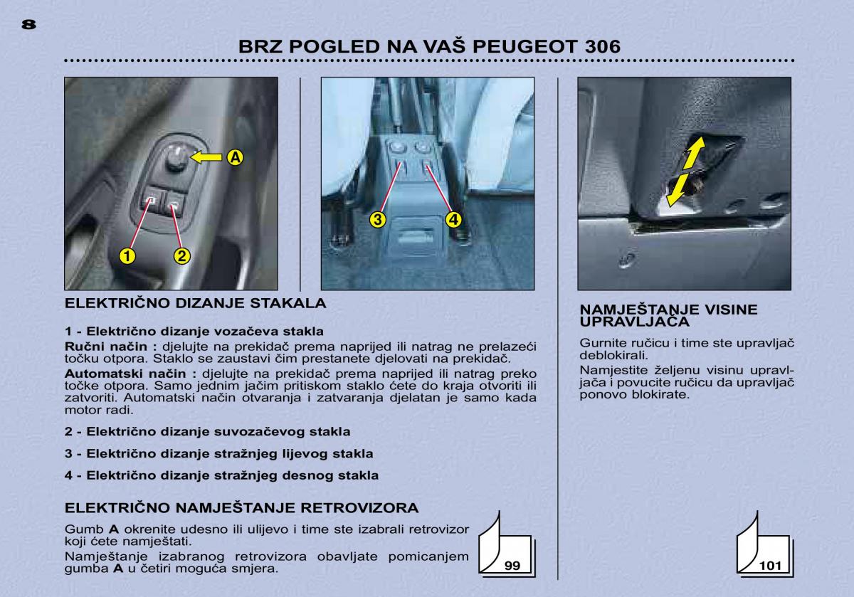 Peugeot 306 Break PH3 vlasnicko uputstvo / page 9