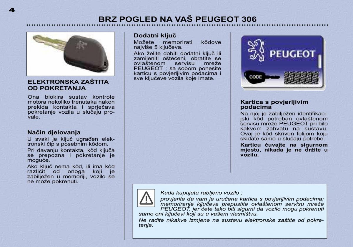 Peugeot 306 Break PH3 vlasnicko uputstvo / page 5