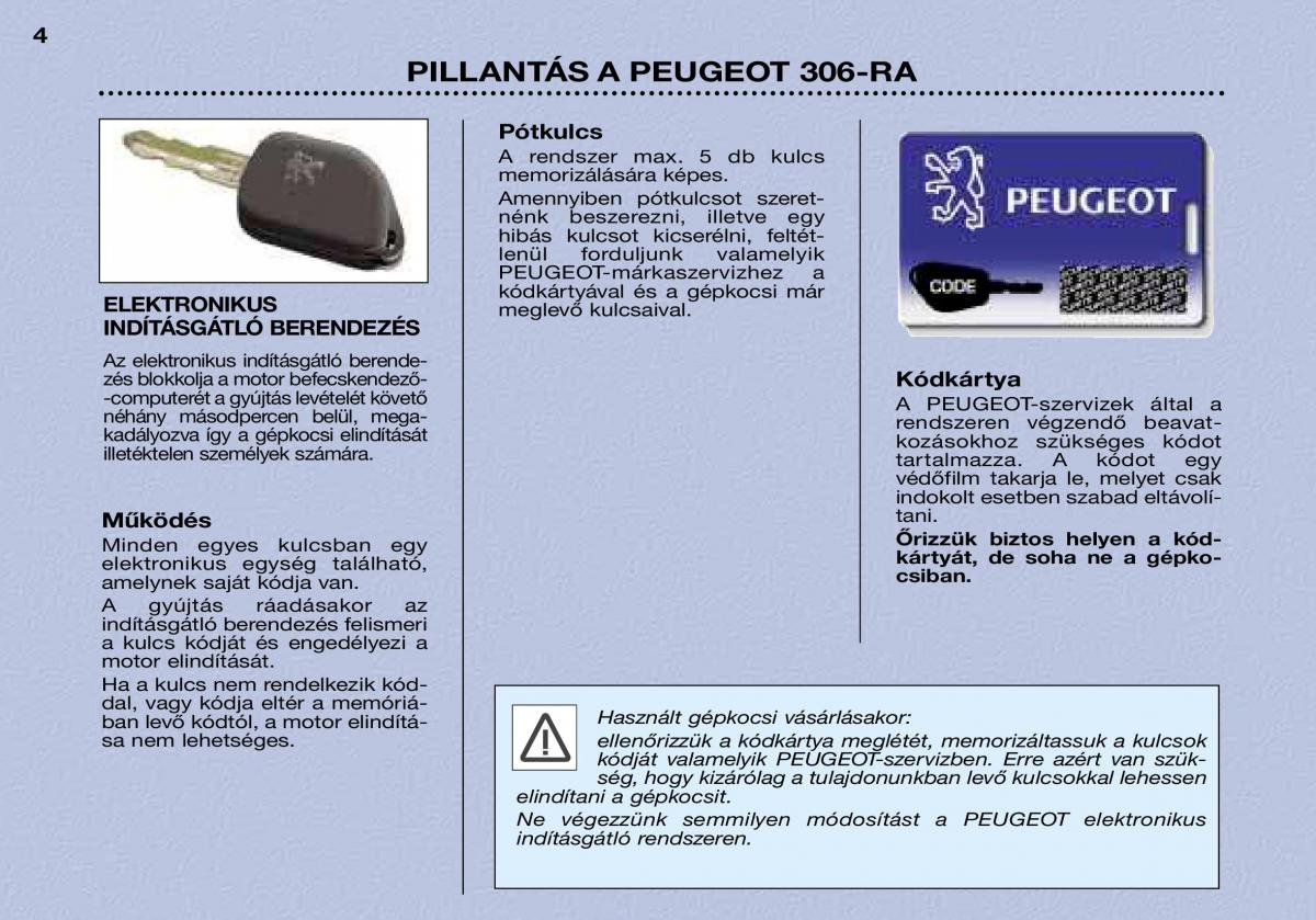 Peugeot 306 Break PH3 Kezelesi utmutato / page 5