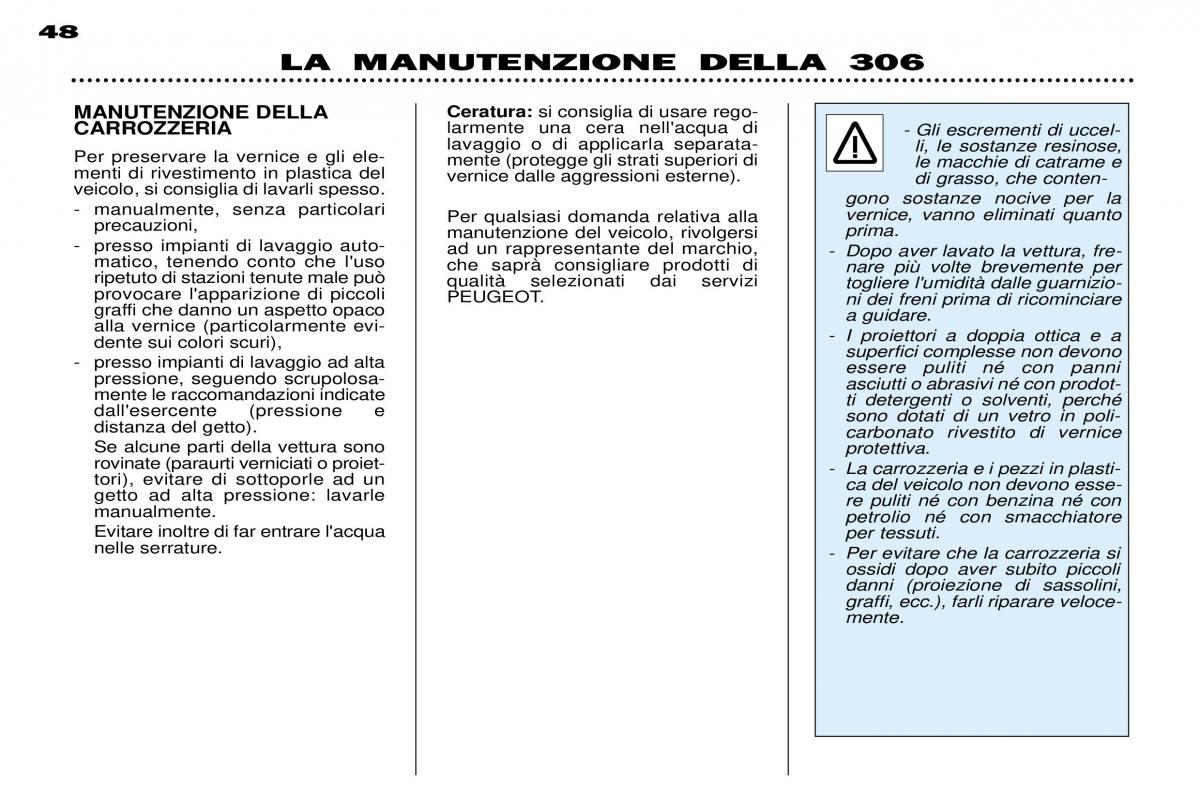 Peugeot 306 Break PH3 manuale del proprietario / page 115