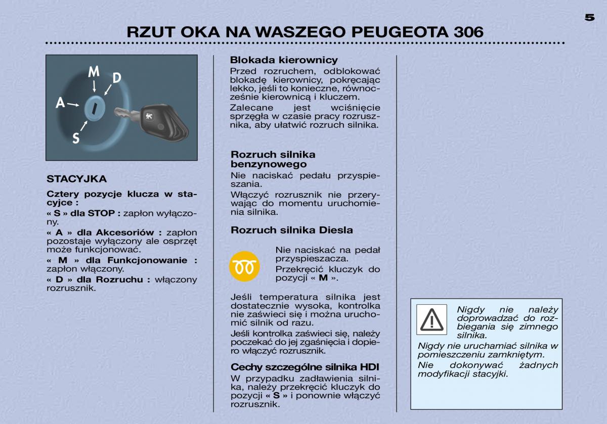 Peugeot 306 Break PH3 instrukcja obslugi / page 4