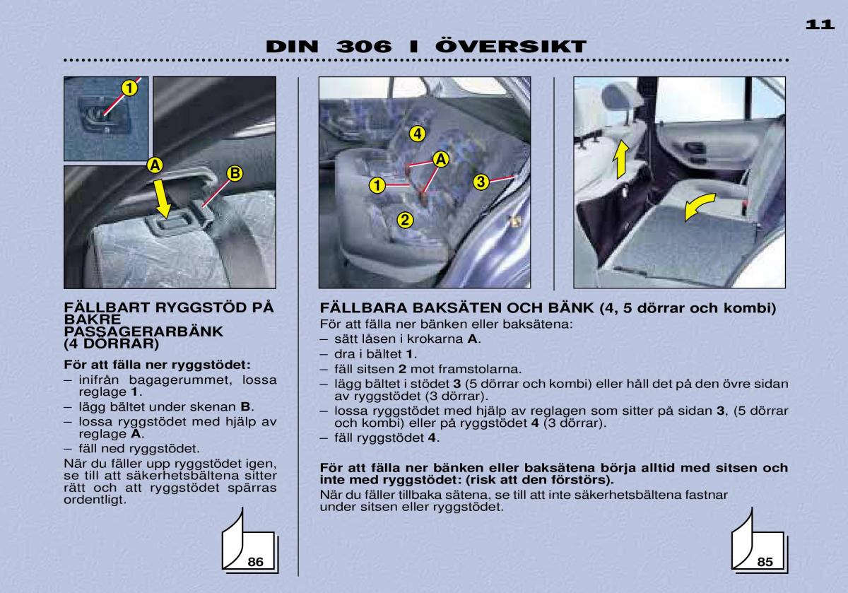 Peugeot 306 Break PH3 instruktionsbok / page 8