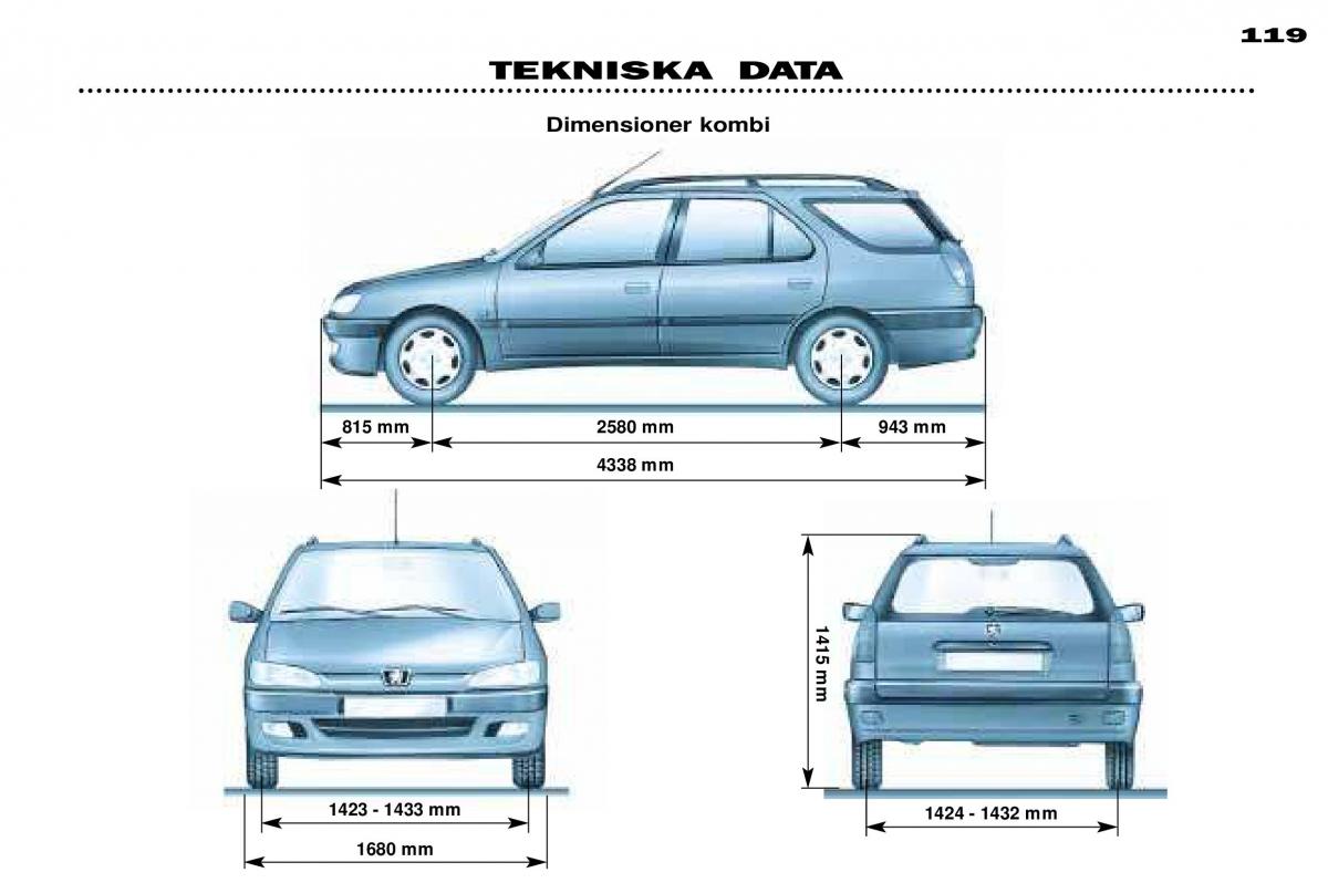 Peugeot 306 Break PH3 instruktionsbok / page 126