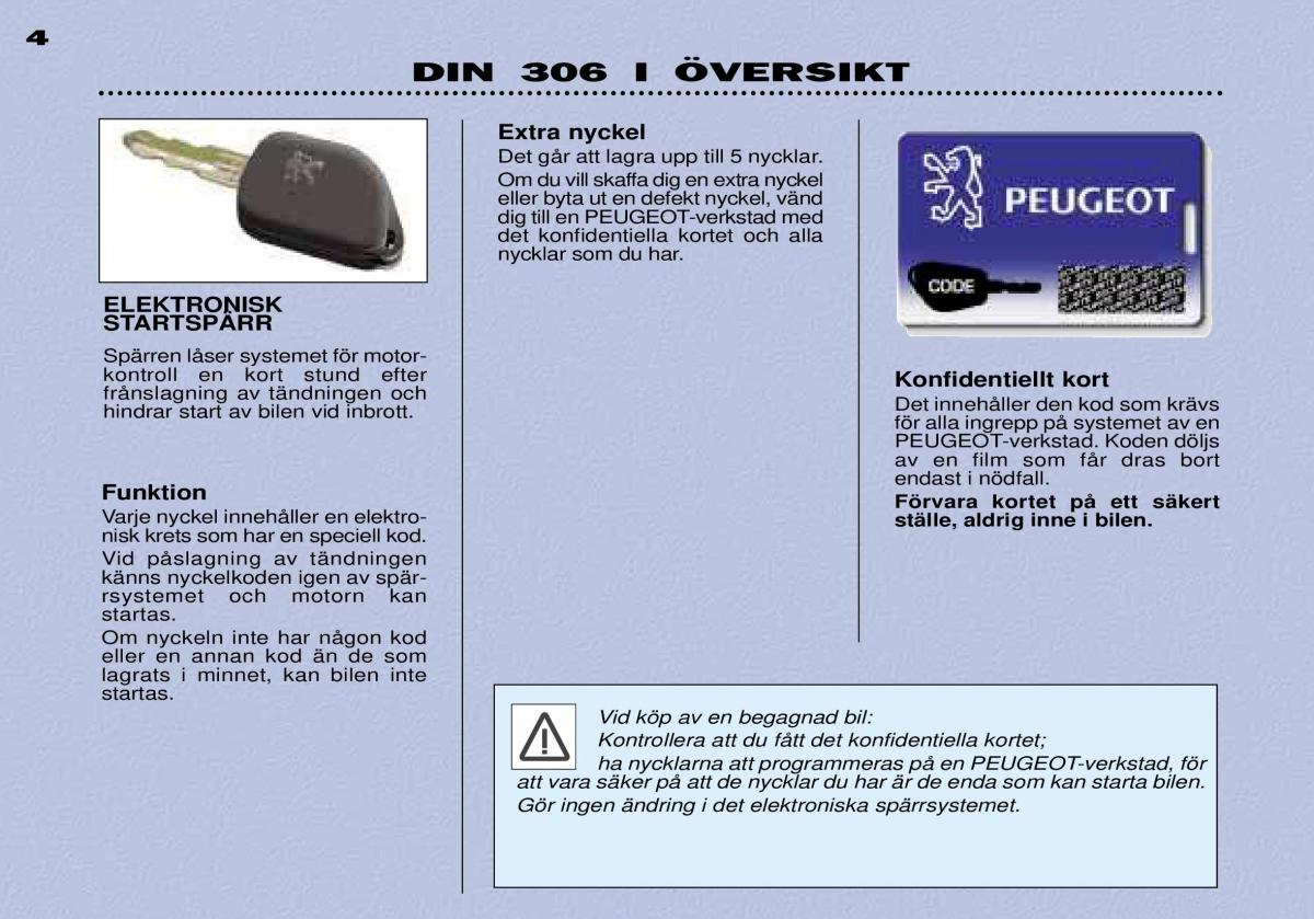 Peugeot 306 Break PH3 instruktionsbok / page 5