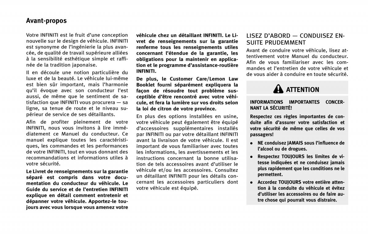manual  Infiniti Q50 manuel du proprietaire / page 2