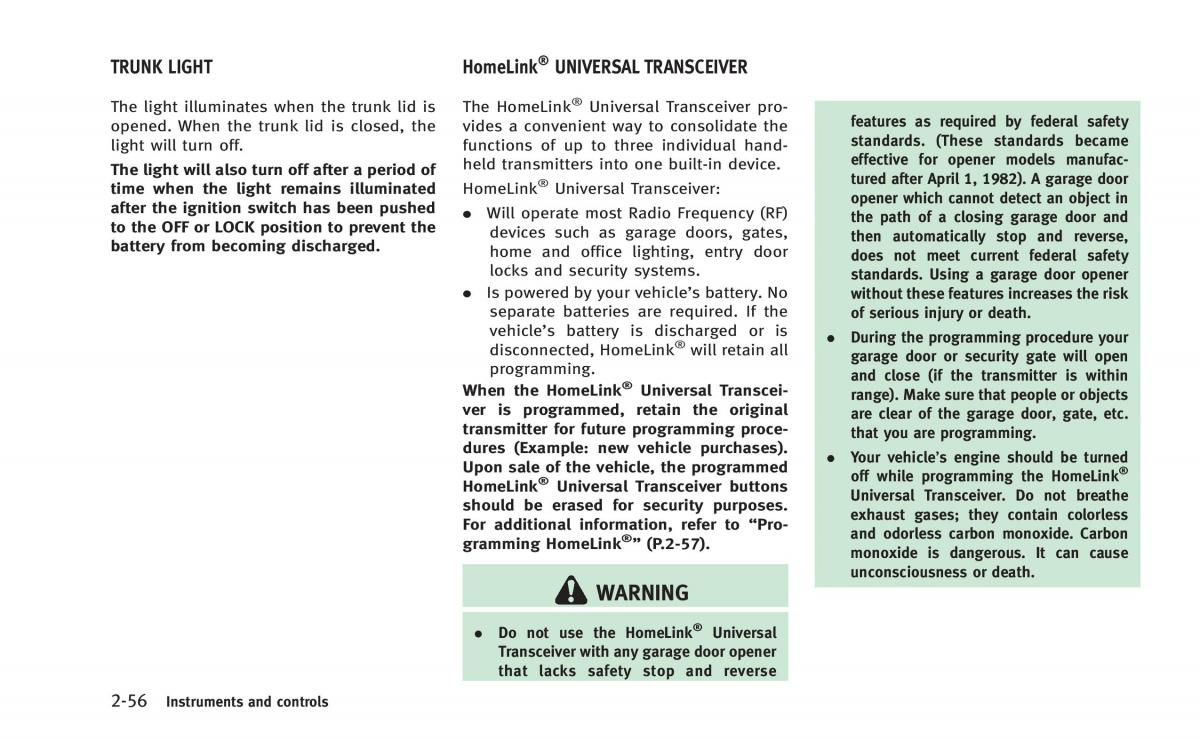 Infiniti Q60 Coupe owners manual / page 127