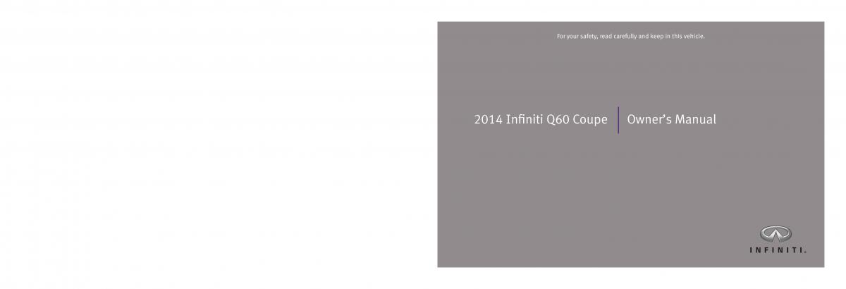 Infiniti Q60 Coupe owners manual / page 1