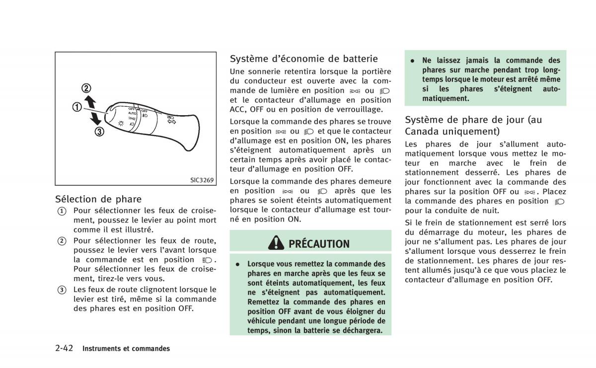 Infiniti Q60 Coupe manuel du proprietaire / page 127