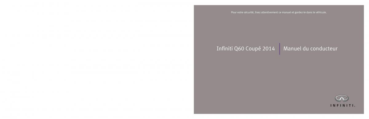Infiniti Q60 Coupe manuel du proprietaire / page 1