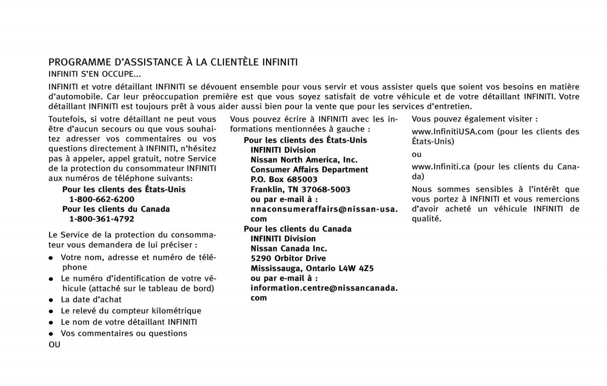 Infiniti QX80 manuel du proprietaire / page 6