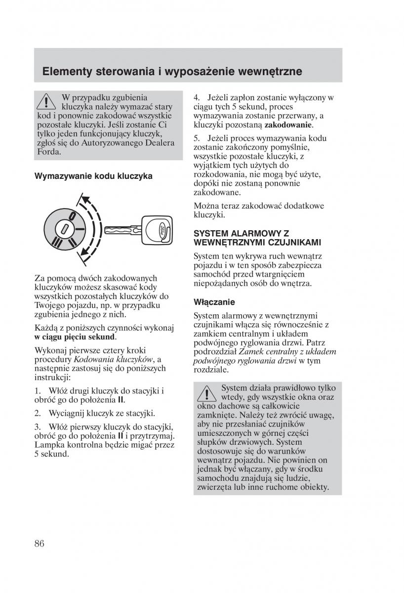Ford Galaxy II 2 instrukcja obslugi / page 88