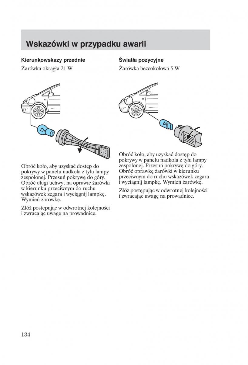 Ford Galaxy II 2 instrukcja obslugi / page 136