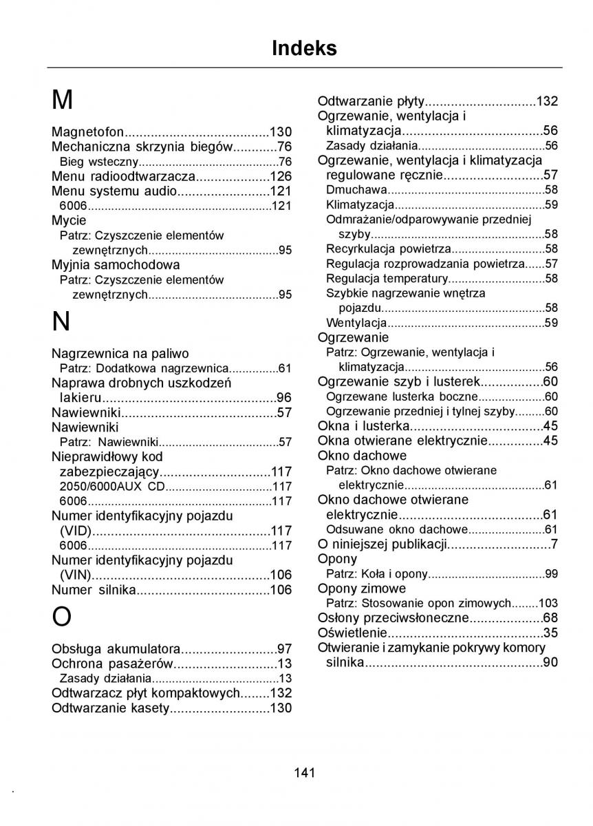 manual Ford Ka Ford Ka I 1 instrukcja / page 143