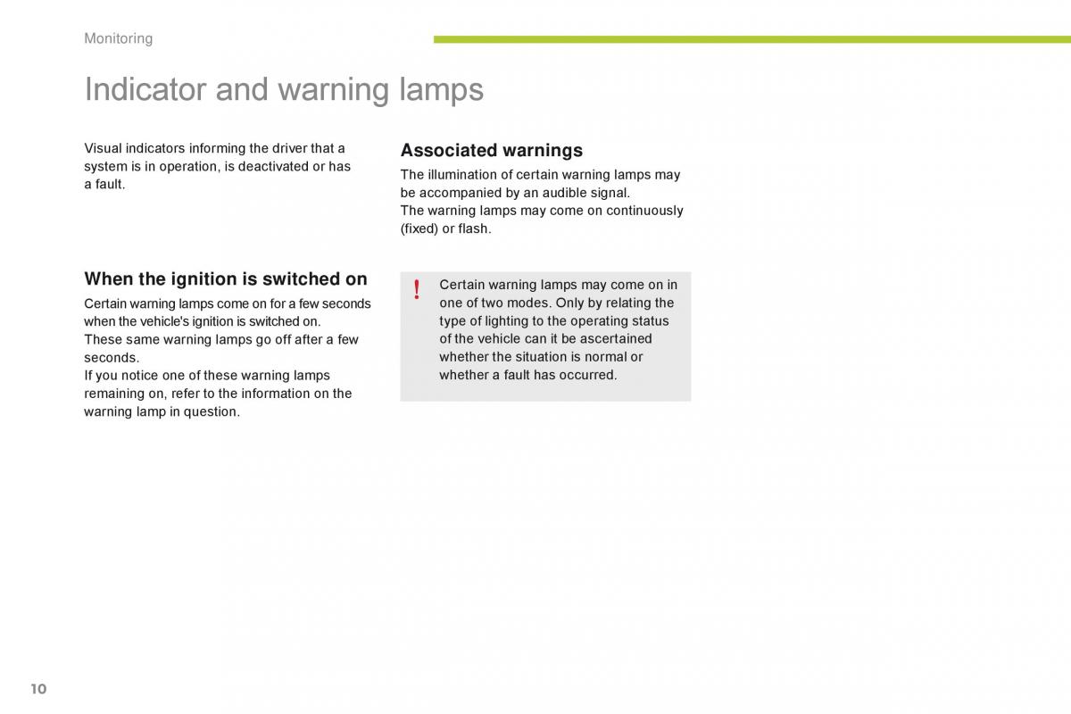 Citroen C Zero owners manual / page 12