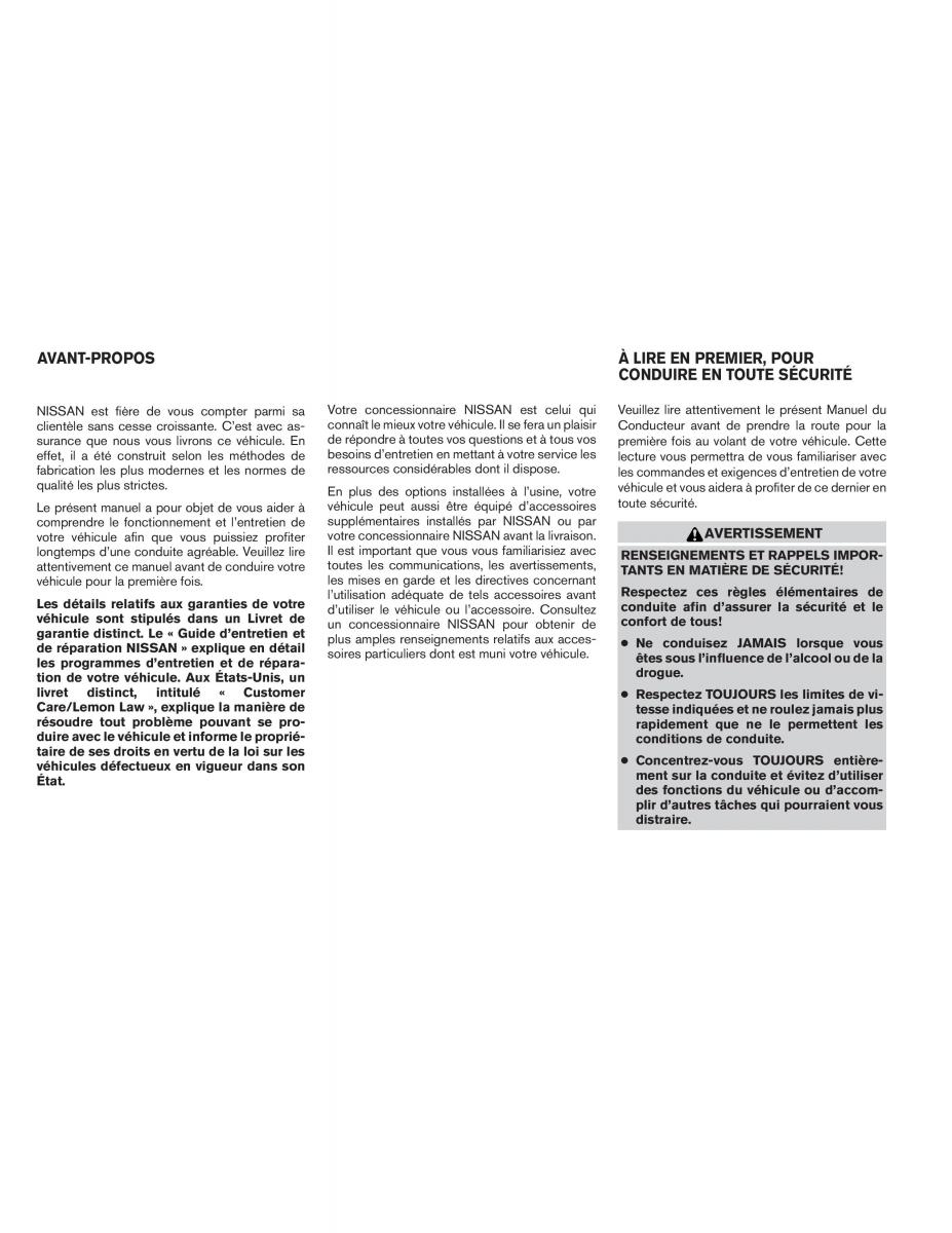 Nissan Pathfinder III 3 manuel du proprietaire / page 2