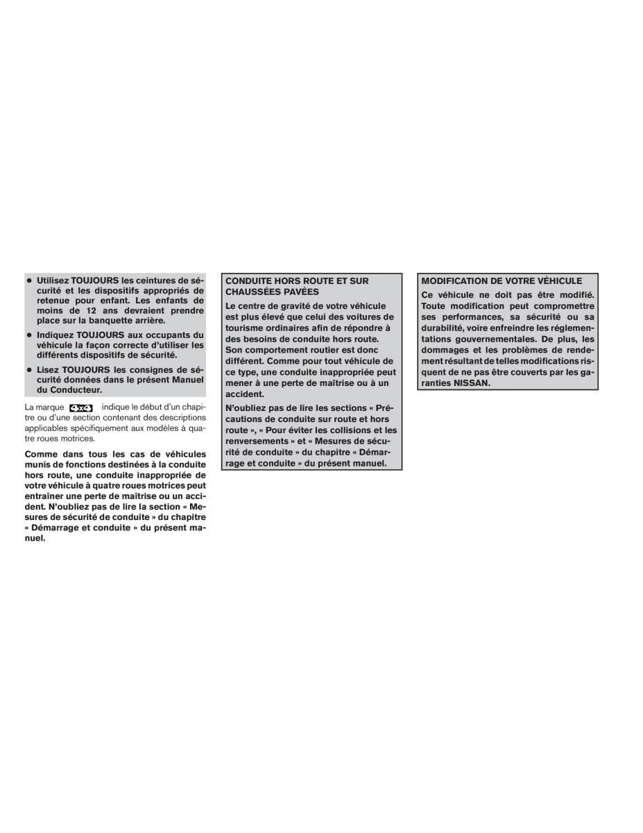 Nissan Pathfinder III 3 manuel du proprietaire / page 3