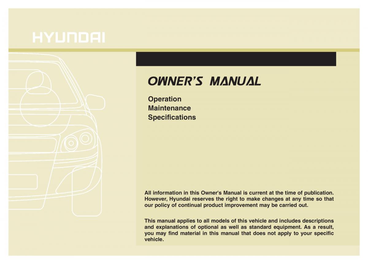 Hyundai Grandeur Azera HG V 5 owners manual / page 1